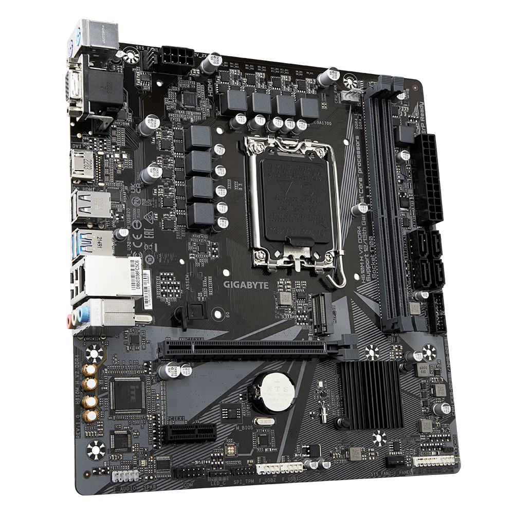 Материнская плата GIGABYTE H610M H V2 (LGA1700/H610/2xDDR5/mATX/HDMI, VGA) (H610M H V2)