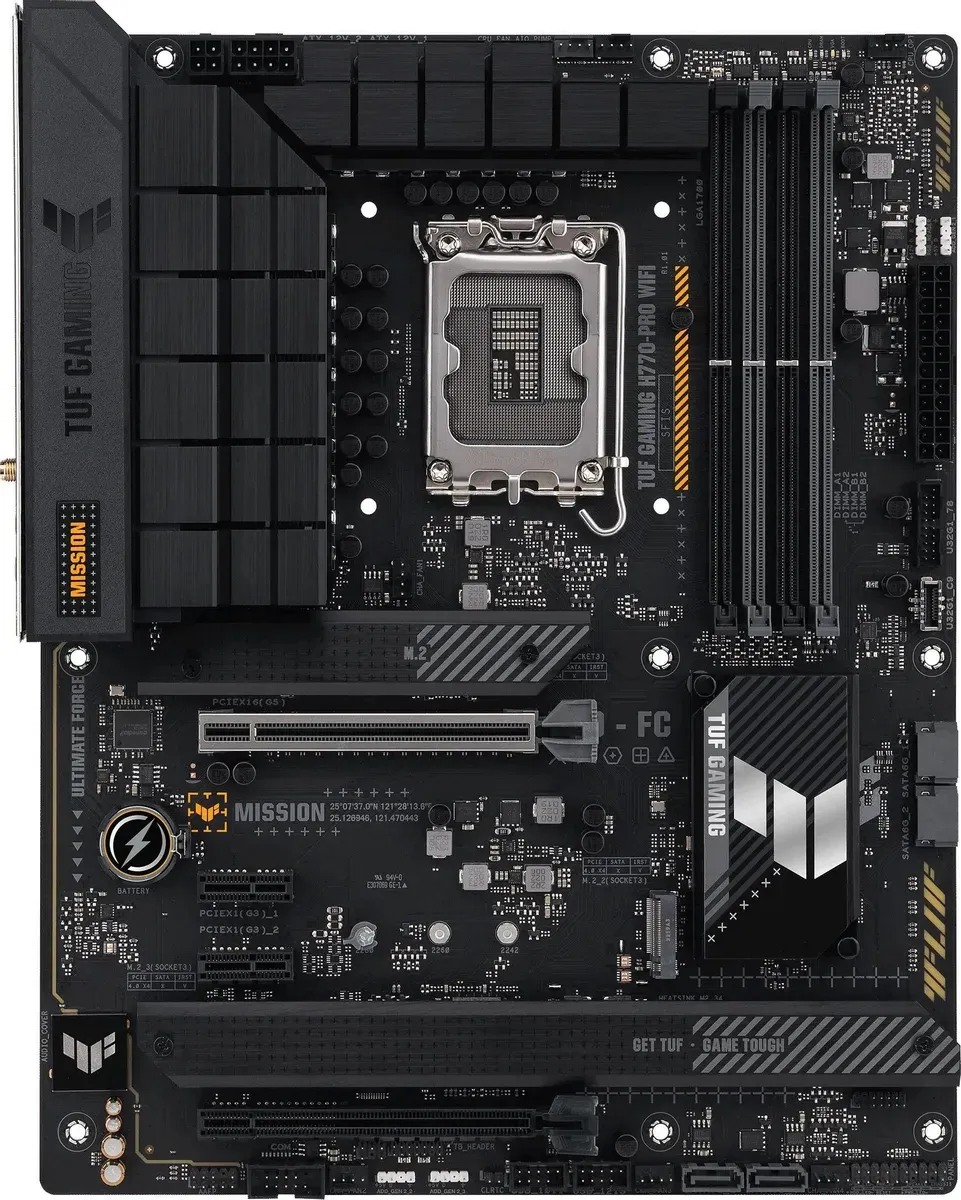 Материнская плата ASUS TUF GAMING H770-PRO WIFI, LGA1700, H770, 4*DDR5, HDMI+DP, 4xSATA3 + RAID, M2