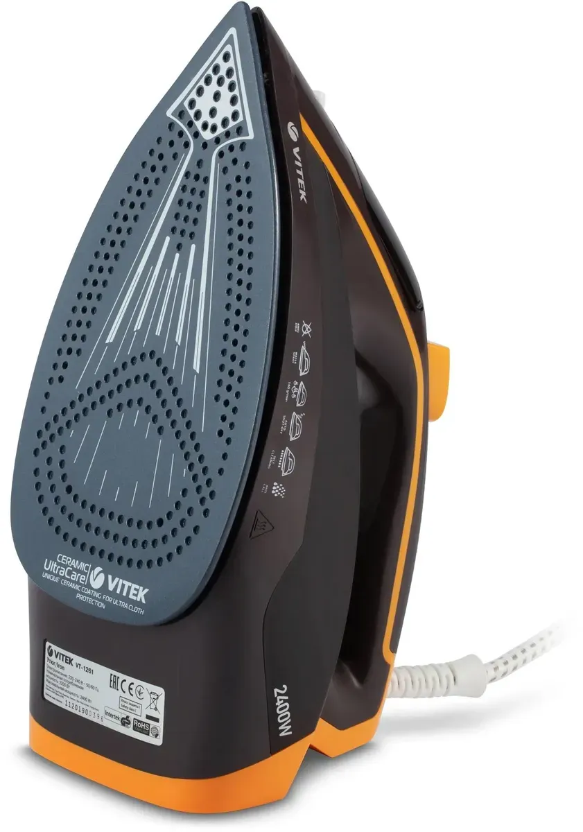 Утюг Vitek VT-1261, 2400Вт, черный/ораньжевый