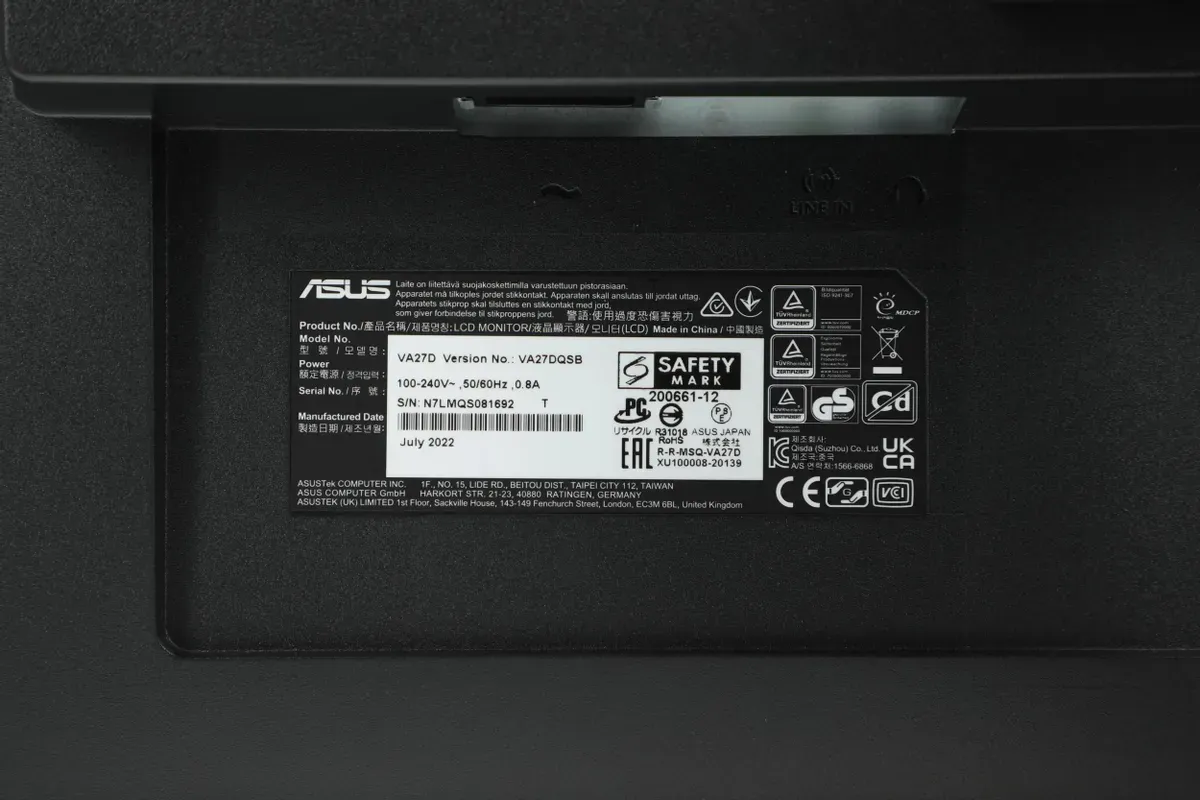 27" Монитор ASUS VA27DQSB BK/5MS/EU /DSUB+HDMI+DP+USB+SPEAKER