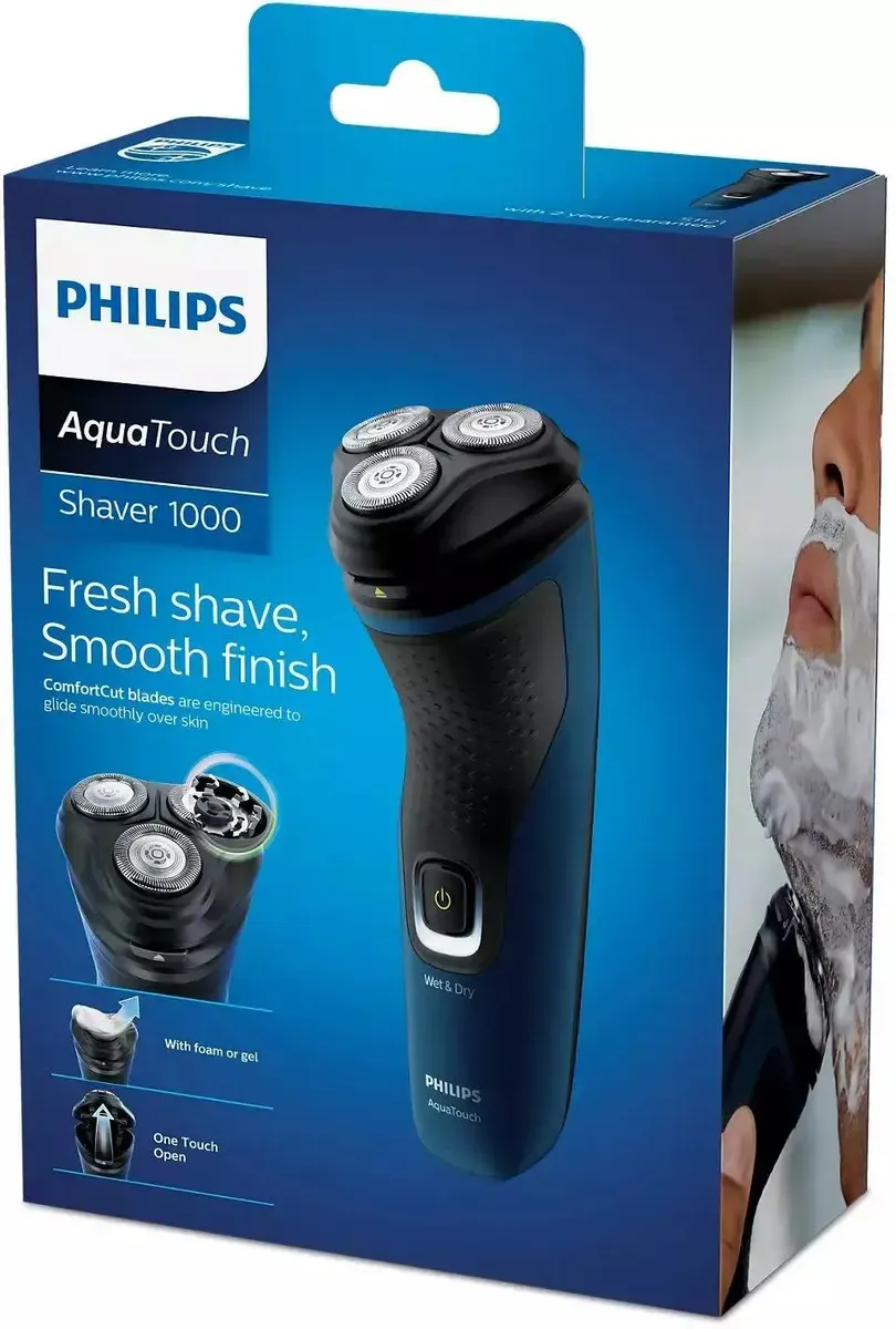 Бритва роторная Philips S1121/41 реж.эл.:3 питан.:аккум. черный
