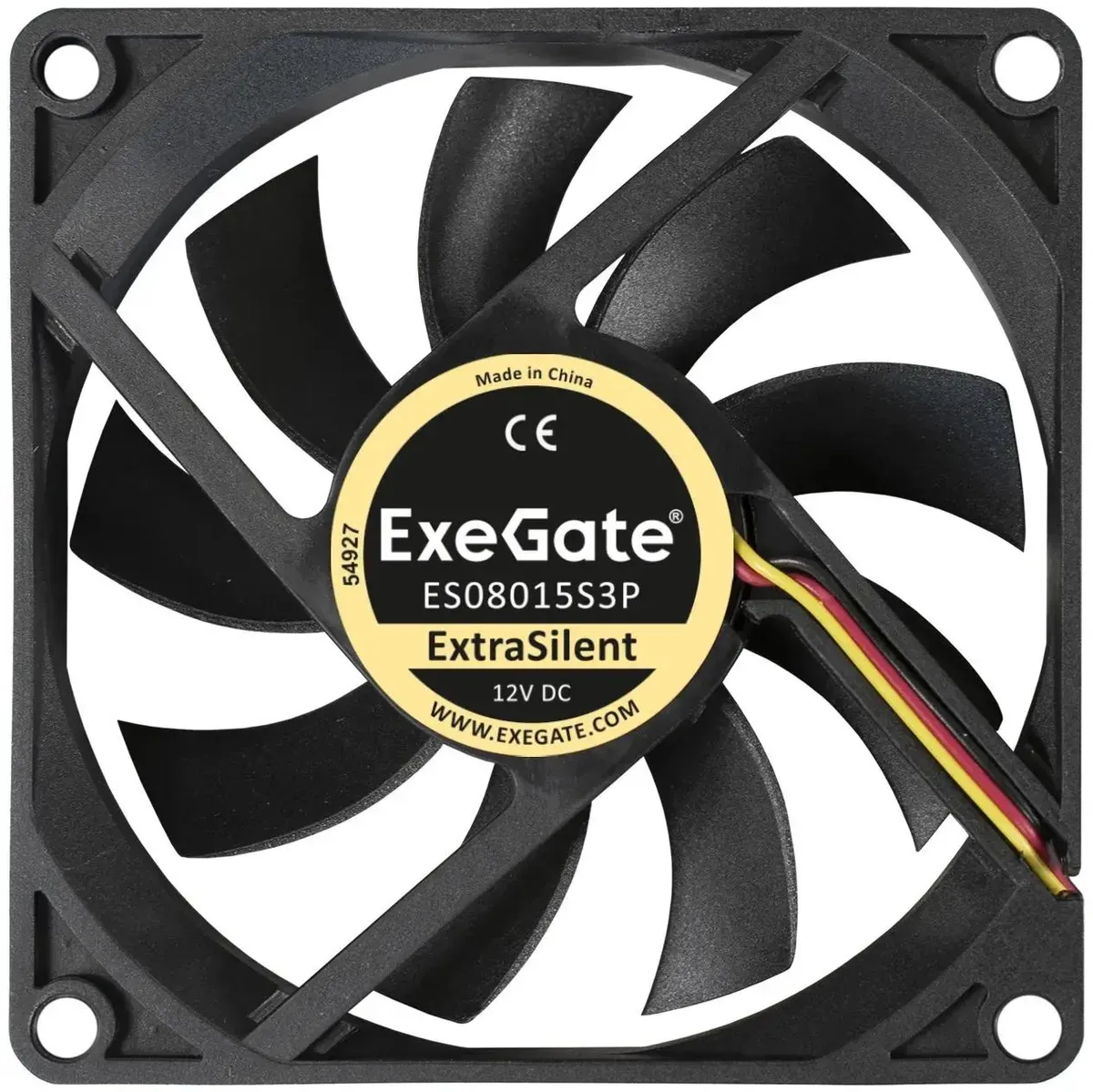 Вентилятор ExeGate ExtraSilent ES08015S3P, 80 мм, 1600rpm, 23 дБ, 3-pin, 1шт (EX283373RUS)