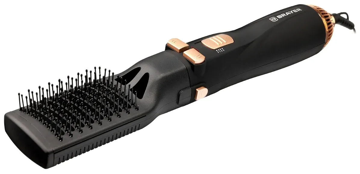Фен-щетка BRAYER BR3132, черный/золотой