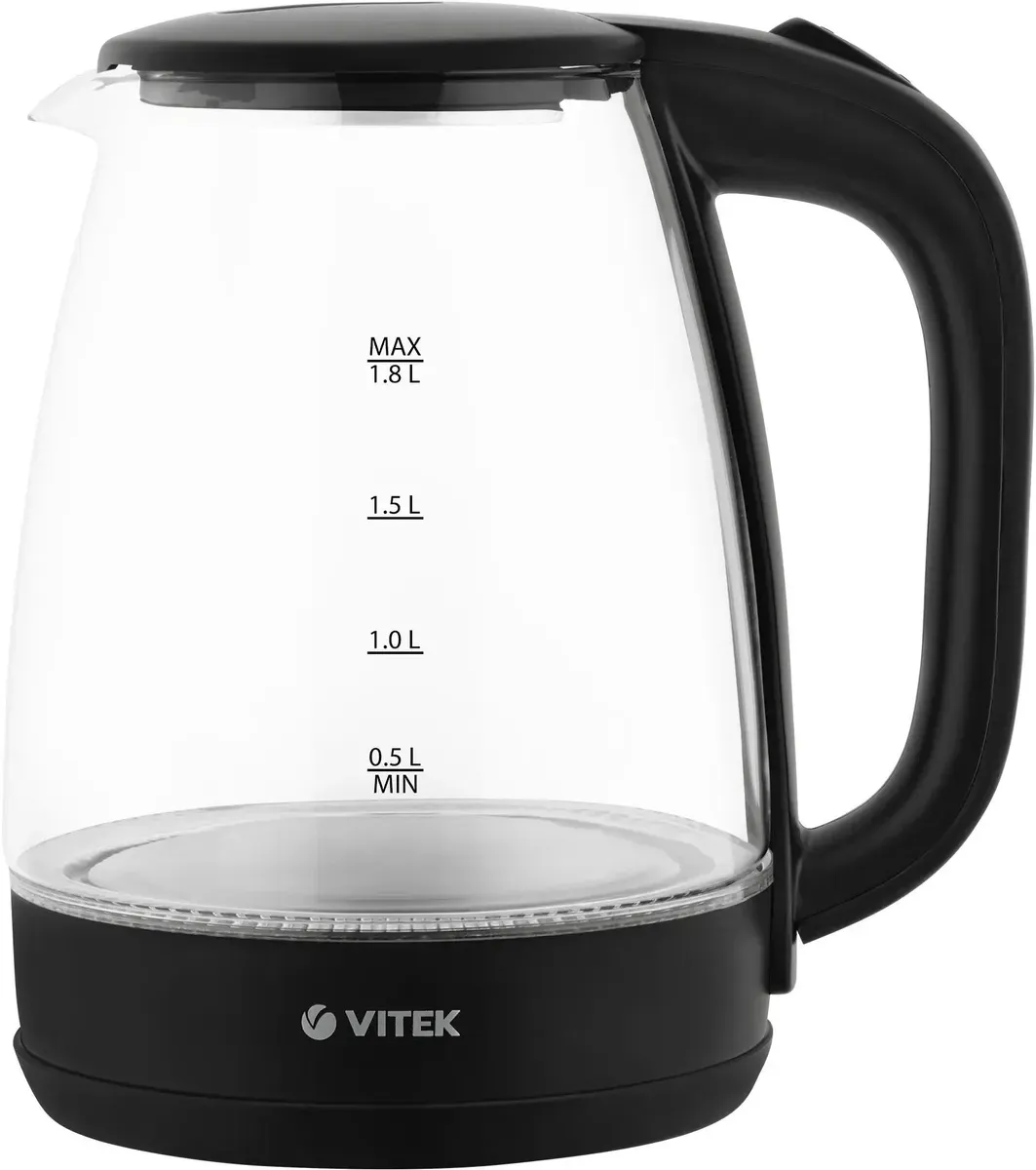 Чайник электрический Vitek VT-7004 1.8л. 1850Вт разноцветный корпус: стекло/пластик