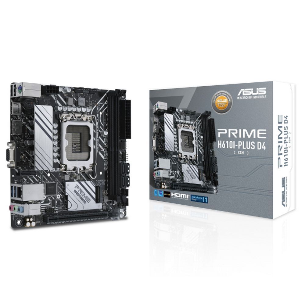 Материнская плата Asus PRIME H610I-PLUS D4-CSM /LGA1700,H610,PCIE 4.0,USB3.2 GEN 1,MB/DDR4/DIMM