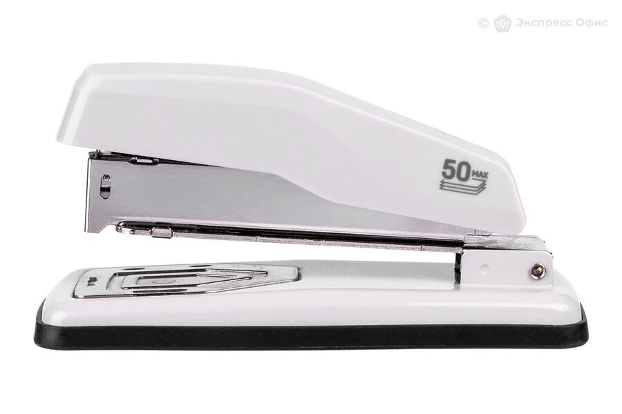 Степлер Deli E0414S/WHITE 24/6 26/6 (25листов) белый 50скоб коробка