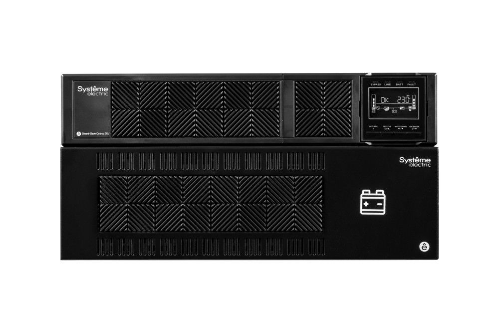 ИБП Systeme Electric Smart-Save Online SRV 6000 ВА, конвертируемый форм-фактор 5U, 230 В, 1:1, клеммный вход/выход, SmartSlot, LCD, USB, версия с возможностью увеличения времени автономии, 2 кор.