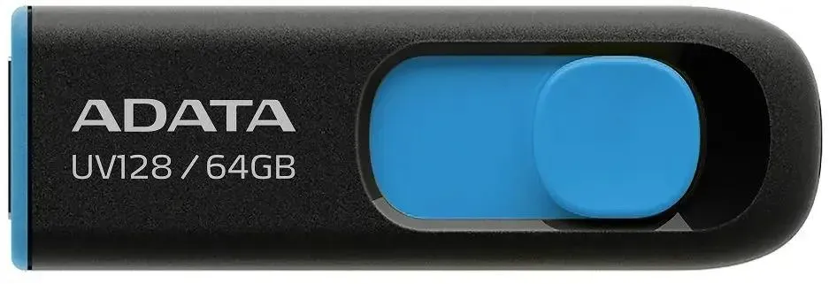 Флеш диск  ADATA Flash Drive 64Gb UV128 AUV128-64G-RBE {USB3.0, BLACK/BLUE}