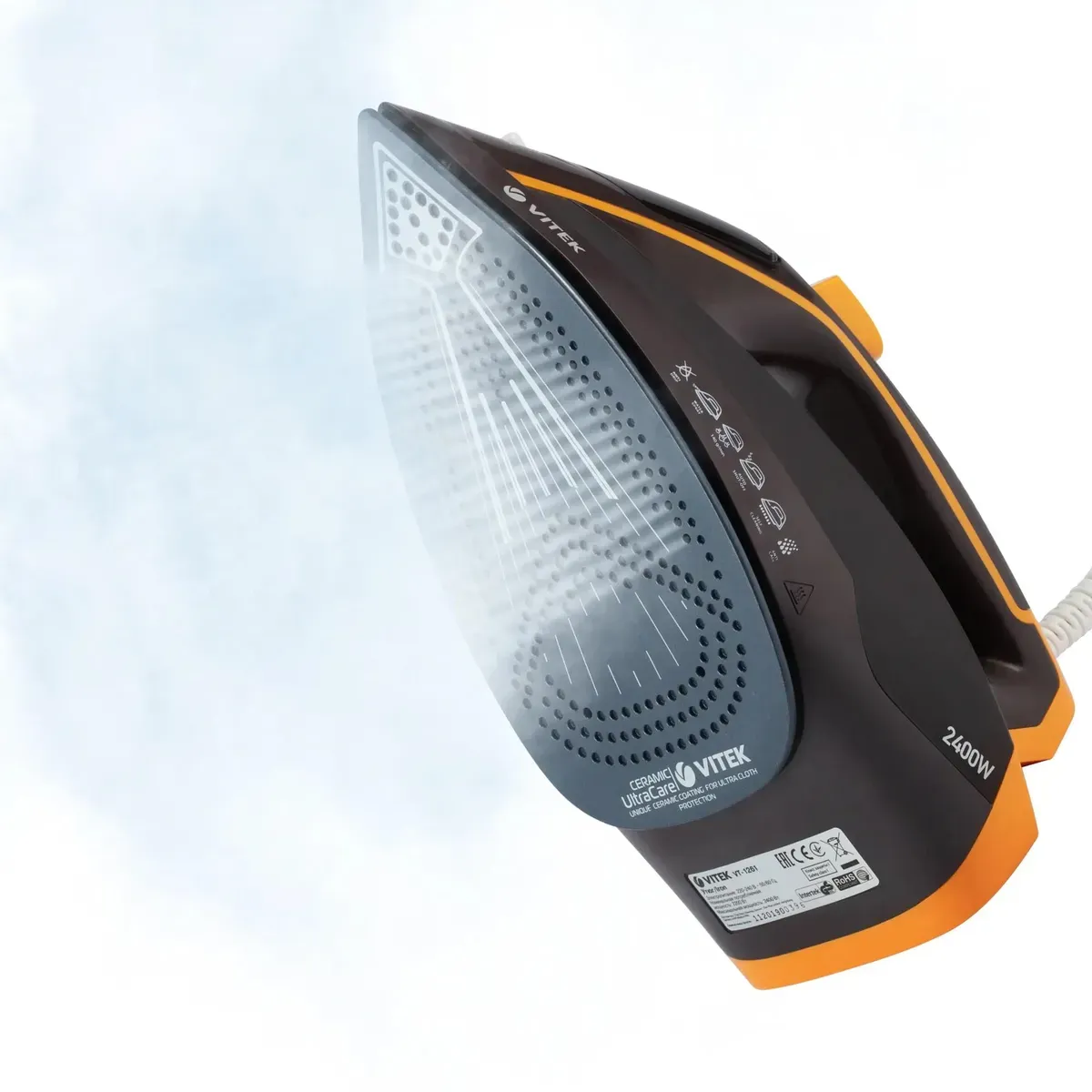 Утюг Vitek VT-1261, 2400Вт, черный/ораньжевый