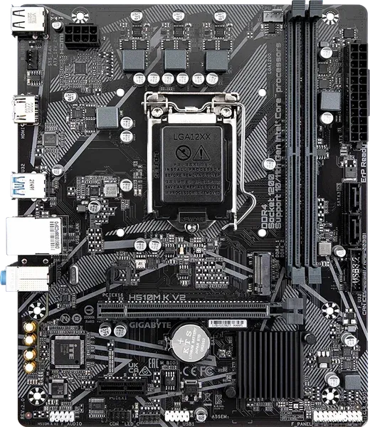 Материнская плата Gigabyte H510M K V2 (V2.0) Soc-1200 Intel H470 2xDDR4 mATX AC`97 8ch(7.1) GbLAN+HDMI