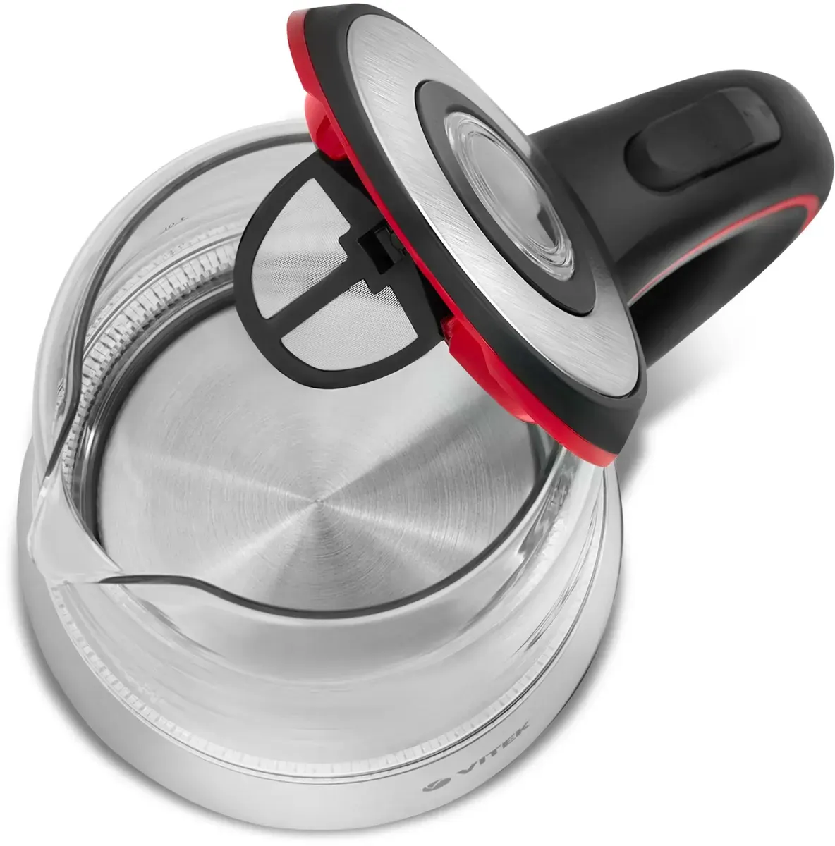 Чайник электрический Vitek VT-7009 1.7л. 2200Вт прозрачный корпус: стекло