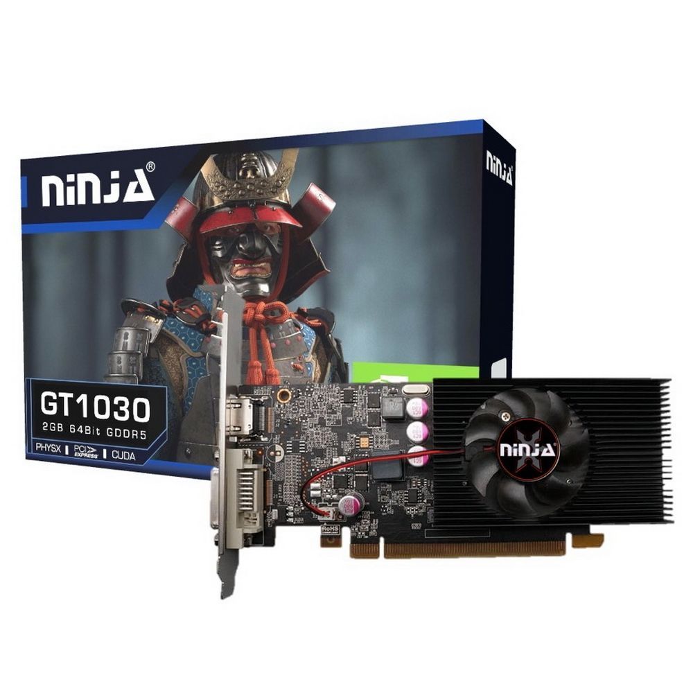Видеокарта Ninja (Sinotex) GT1030 2GB 64-Bit GDDR5 DVI HDMI 1FAN RTL