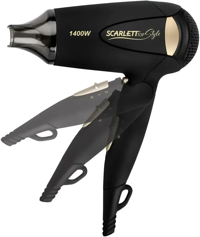 Фен Scarlett SC-HD70IT10 черный/золотистый 1400Вт