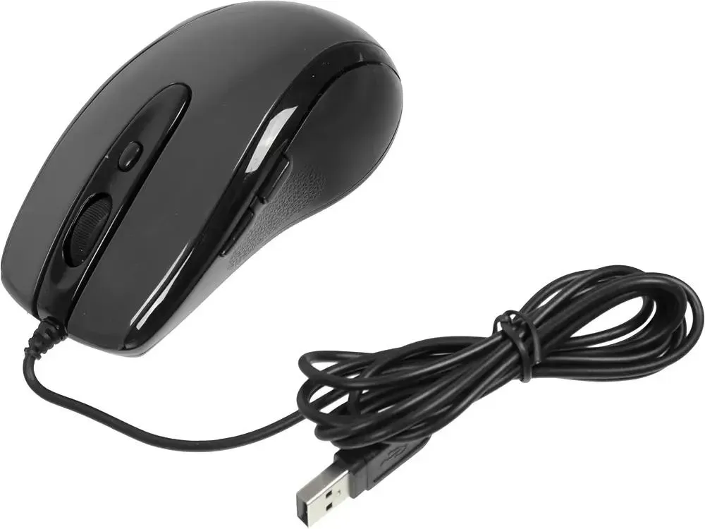 Мышь A4Tech N-708X (-1) (серый глянец, черный) USB, 5+1 кл.-кн.,провод.мышь