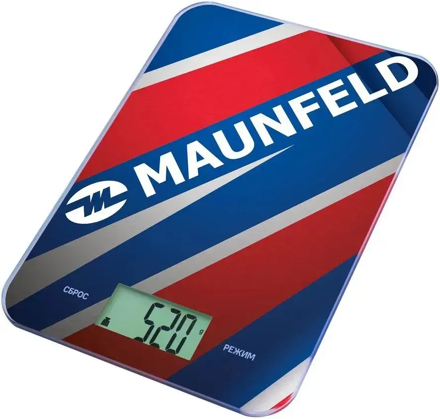 Кухонные весы MAUNFELD MKS-123G03, до 8кг, синий/красный