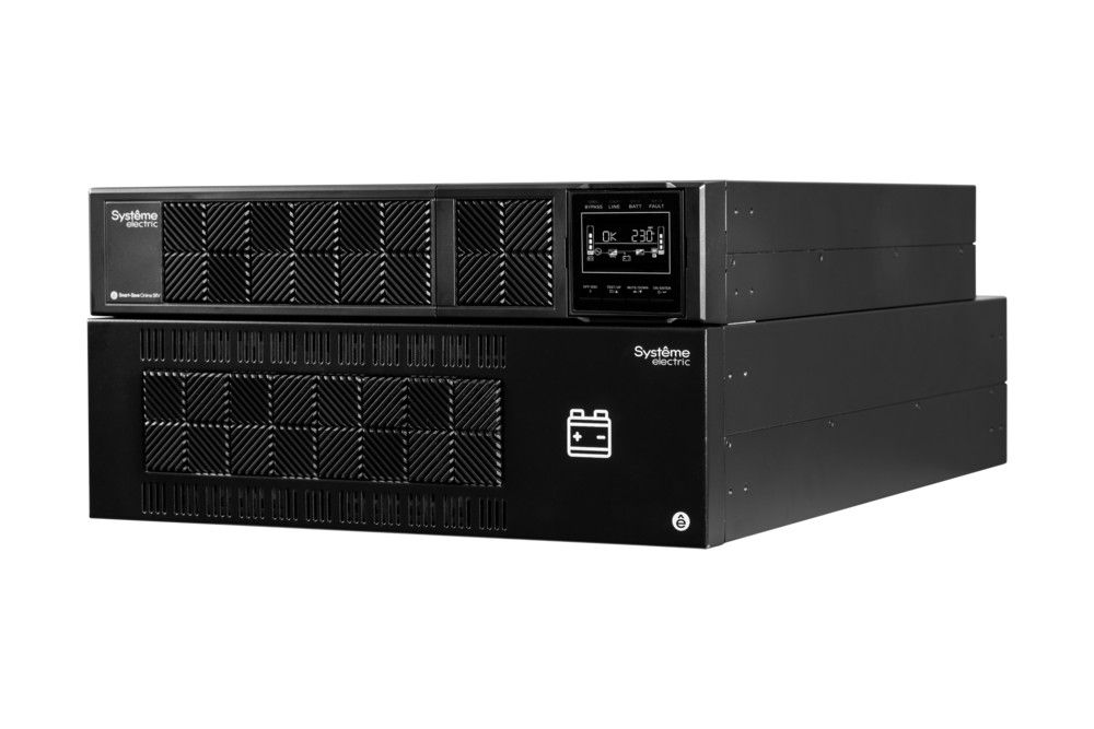 ИБП Systeme Electric Smart-Save Online SRV 6000 ВА, конвертируемый форм-фактор 5U, 230 В, 1:1, клеммный вход/выход, SmartSlot, LCD, USB, версия с возможностью увеличения времени автономии, 2 кор.