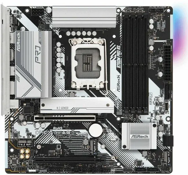 Материнская плата ASRock B760M Pro RS (mATX, B760, 4хDDR5, 3хМ2, 3хPCIe, 1xHDMI, 1xDP)