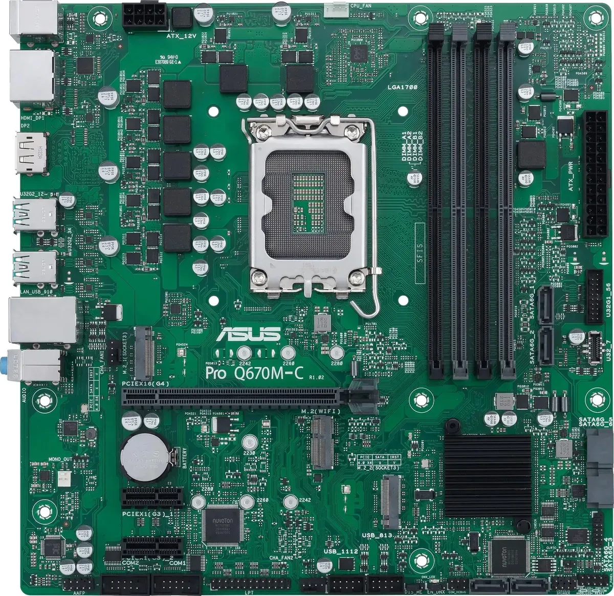 Материнская плата Asus PRO Q670M-C-CSM Soc-1700 Intel Q670 4xDDR5 mATX AC`97 8ch(7.1) GbLAN RAID+HDM