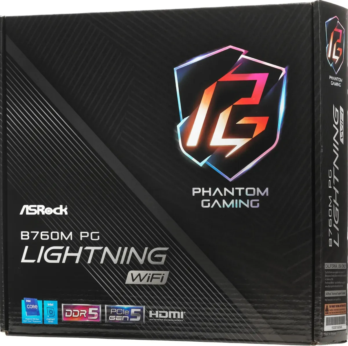 Материнская плата ASRock B760M PG LIGHTNING WIFI, LGA1700, 4xDDR5, mATX, Retail