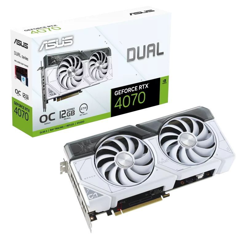 Видеокарта ASUS DUAL-RTX4070-O12G-WHITE