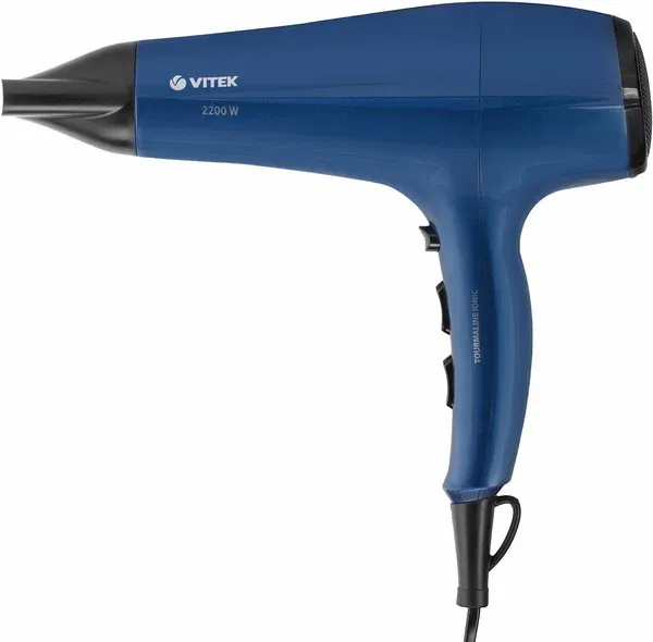 Фен VITEK VT-8218 B, 2200Вт, голубой металлик