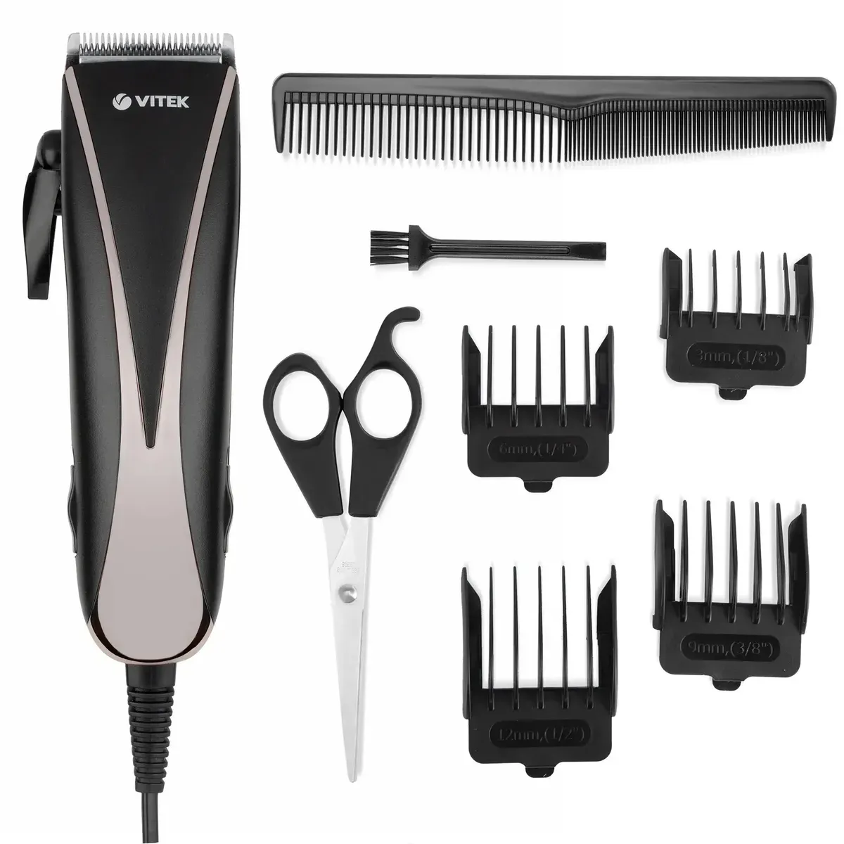 Машинка для стрижки волос VITEK VT-2511, черный/серый