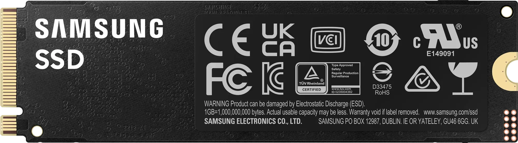 Накопитель SSD Samsung 1TB PCI-E NVME M.2 2280 990 PRO Gen 4.0 x4, NVMe (MZ-V9P1T0CW)