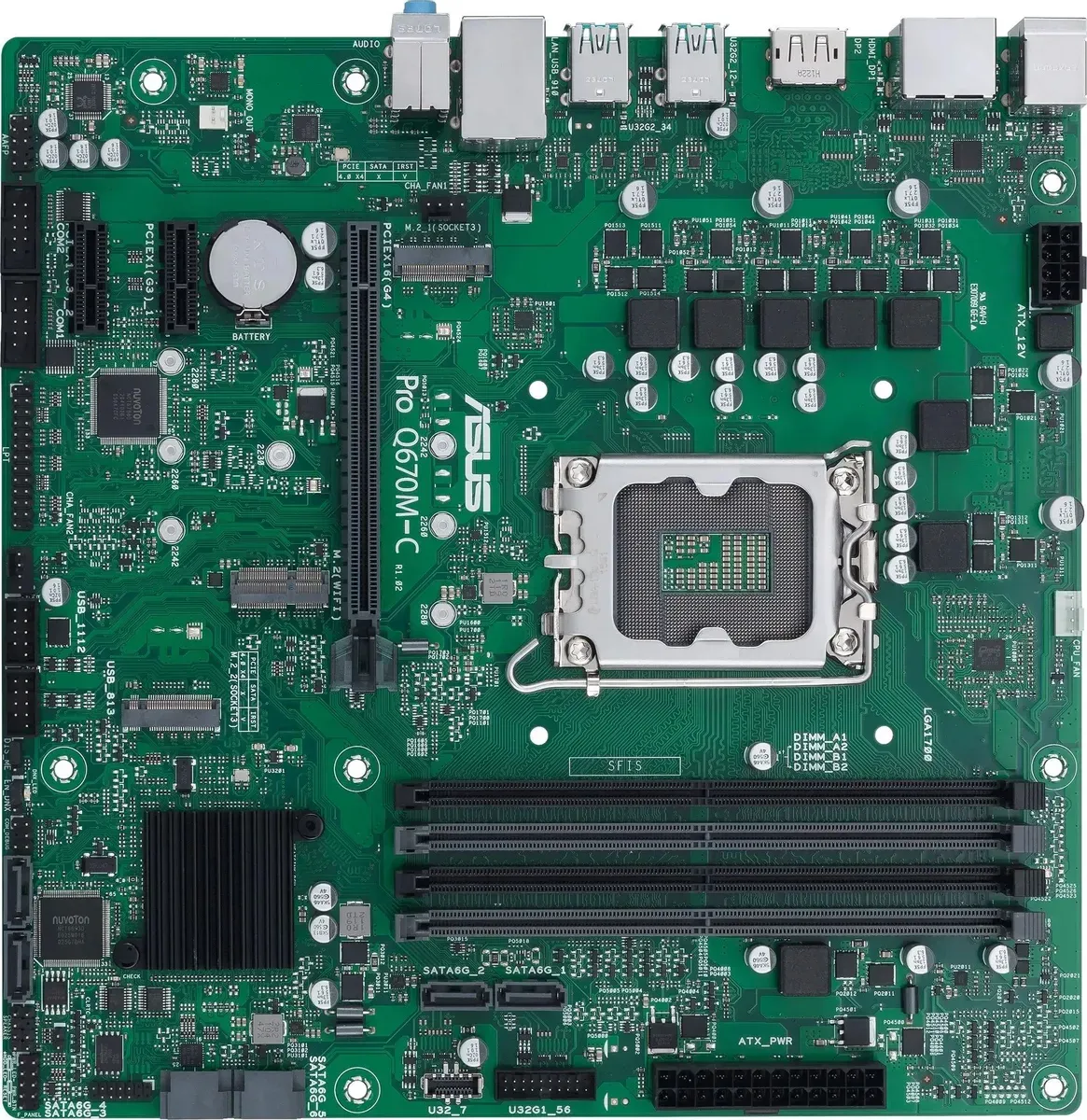 Материнская плата Asus PRO Q670M-C-CSM Soc-1700 Intel Q670 4xDDR5 mATX AC`97 8ch(7.1) GbLAN RAID+HDM
