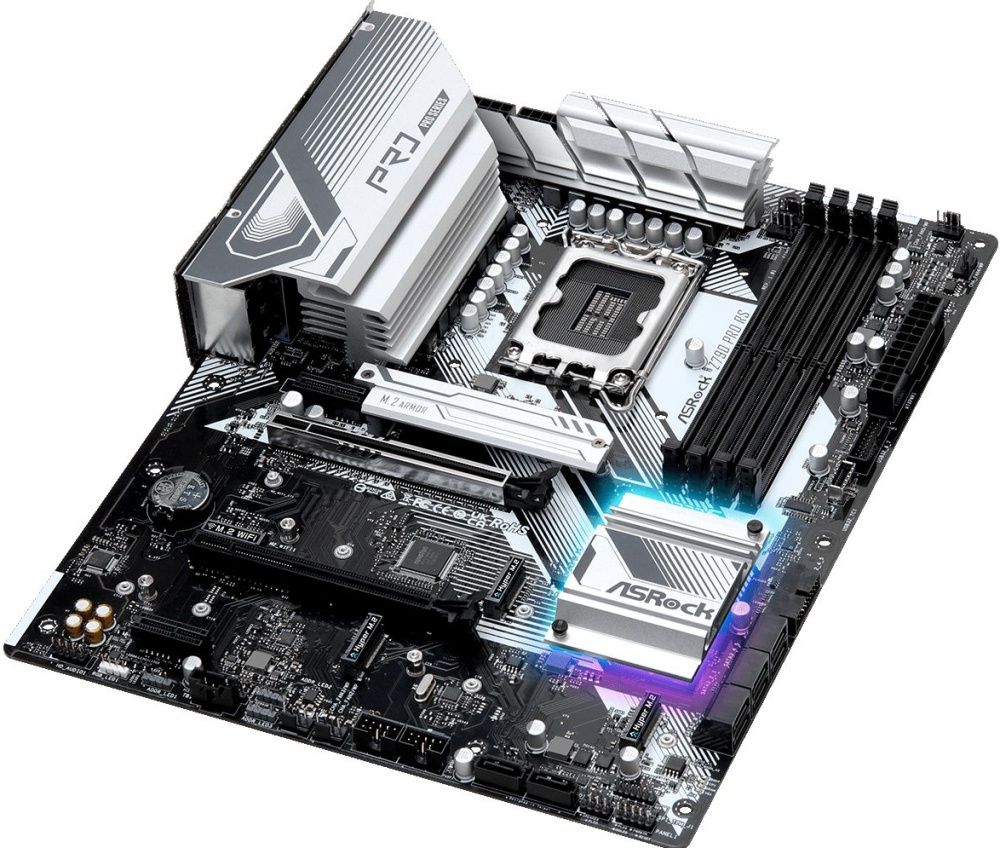 Материнская плата ASRock Z790 PRO RS, Socket1700, Intel Z790, 4xDDR5 DIMM, 2PCI-Ex16, 8SATA3, 7.1-ch, 2.5GLAN, 9 USB 3.2, 2 USB Type-C, HDMI, DP, ATX, Retail