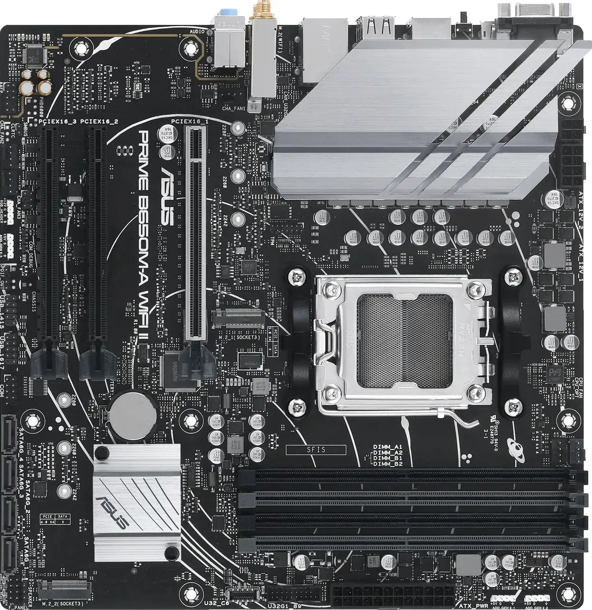 Материнская плата ASUS Prime B650M-A WiFi II B650 Socket AM5 4xDDR5, 4xSATA3, RAID, 2xM.2, 3xPCI-E16