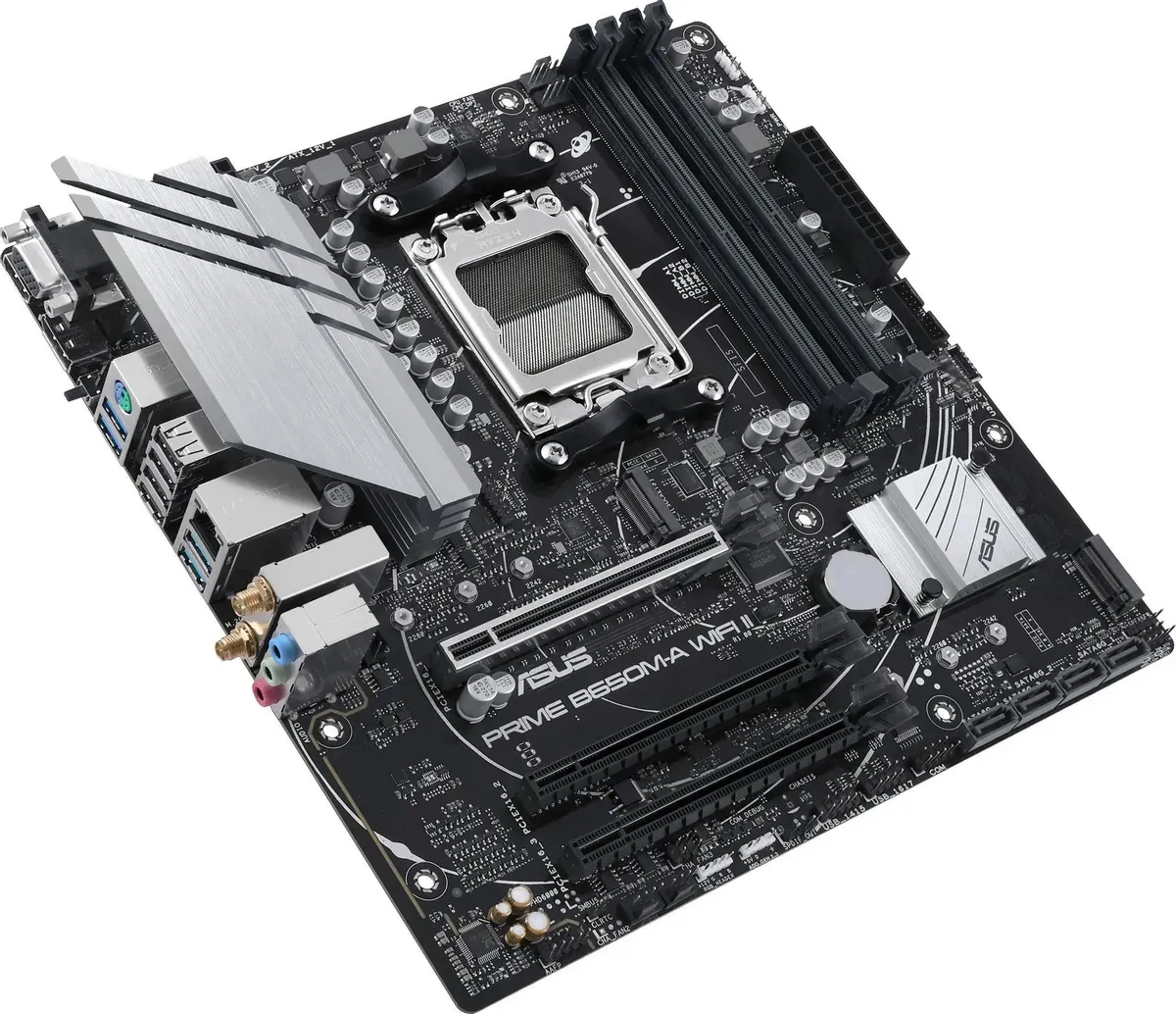 Материнская плата ASUS Prime B650M-A WiFi II B650 Socket AM5 4xDDR5, 4xSATA3, RAID, 2xM.2, 3xPCI-E16