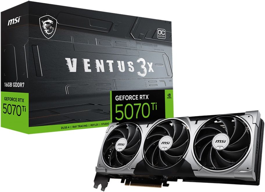 Видеокарта PCIE16 RTX5070TI 16GB RTX 5070 Ti 16G VENTUS 3X OC MSI