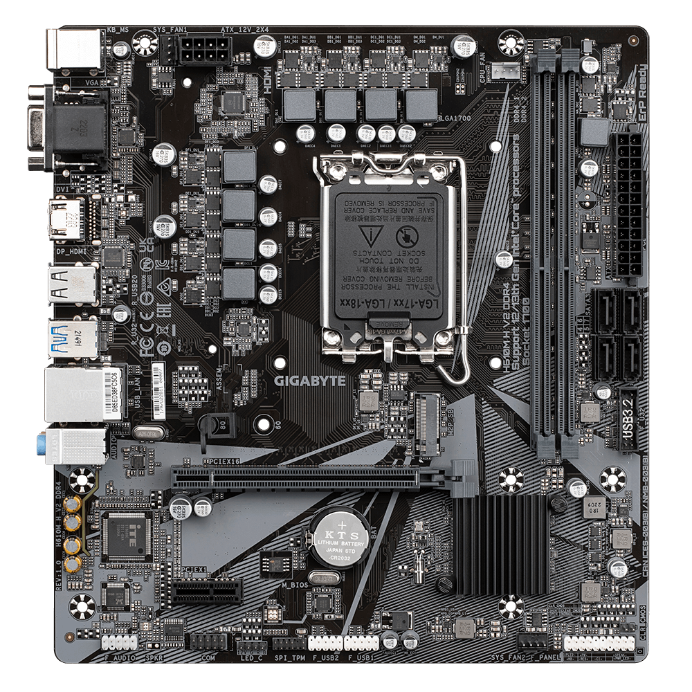 Материнская плата GIGABYTE H610M H V2 (LGA1700/H610/2xDDR5/mATX/HDMI, VGA) (H610M H V2)