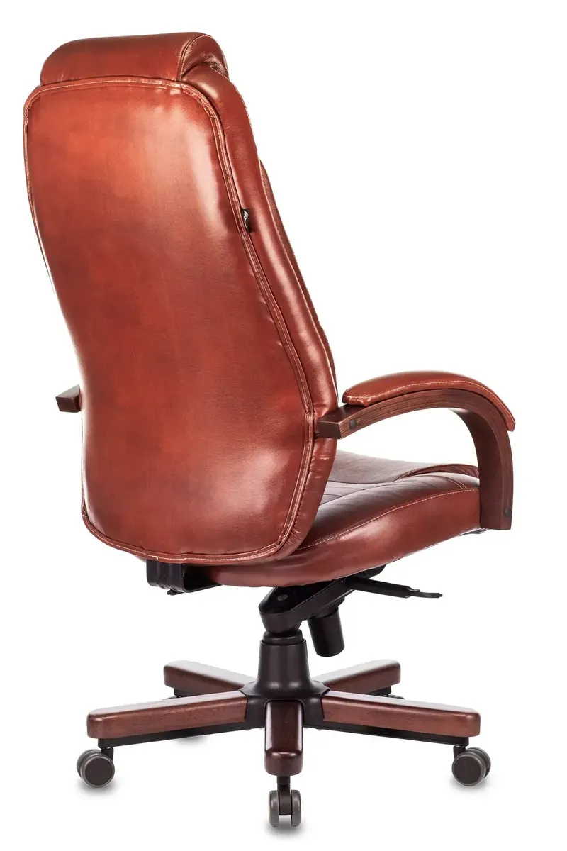 Кресло руководителя Бюрократ T-9923WALNUT светло-коричневый Leather Eichel кожа крестов