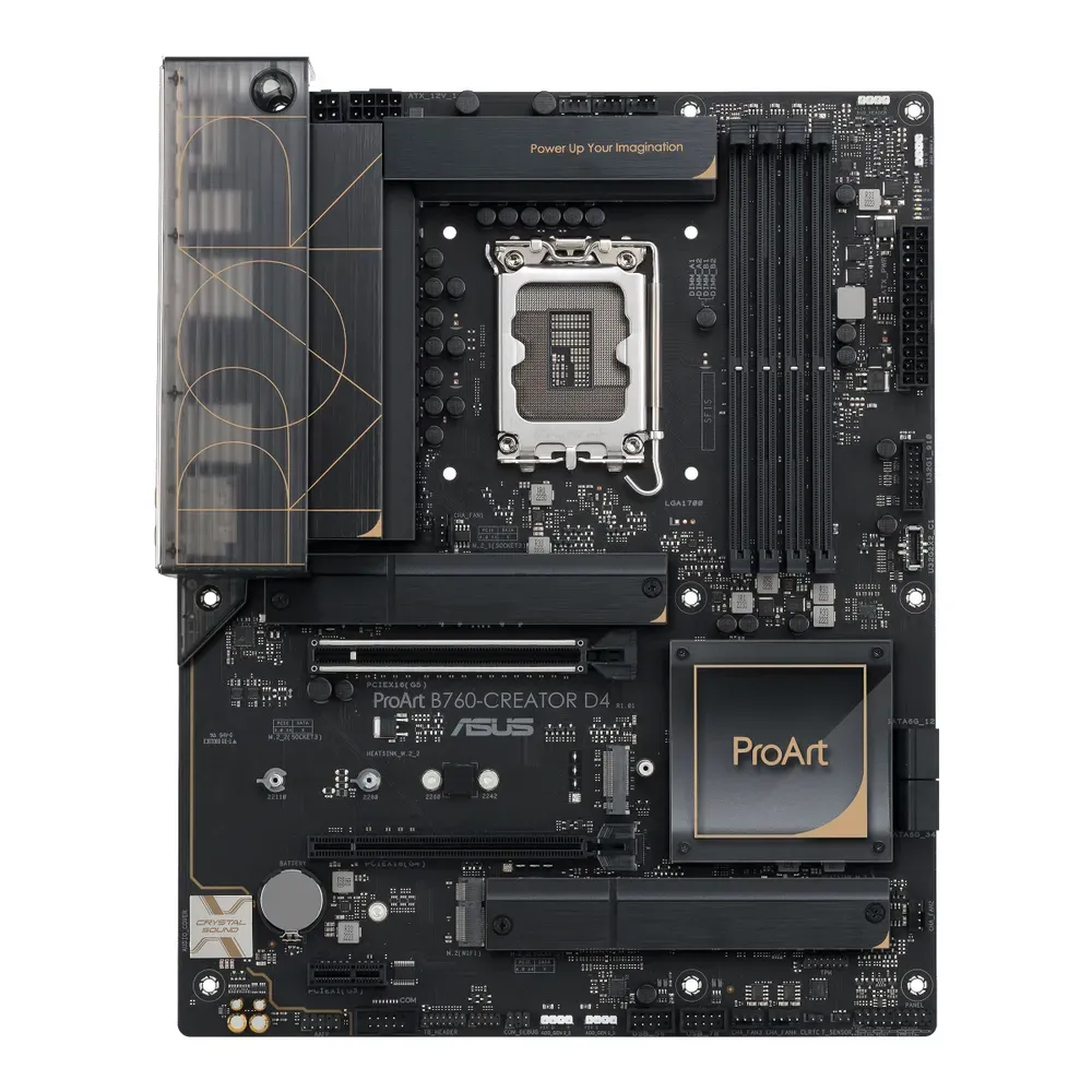 Материнская плата Asus PROART B760-CREATOR D4 Soc-1700 Intel B760 4xDDR4 ATX AC`97 8ch(7.1) 1 x 2.5Gigabit + Gigabit Ethernet RAID+HDMI+DP