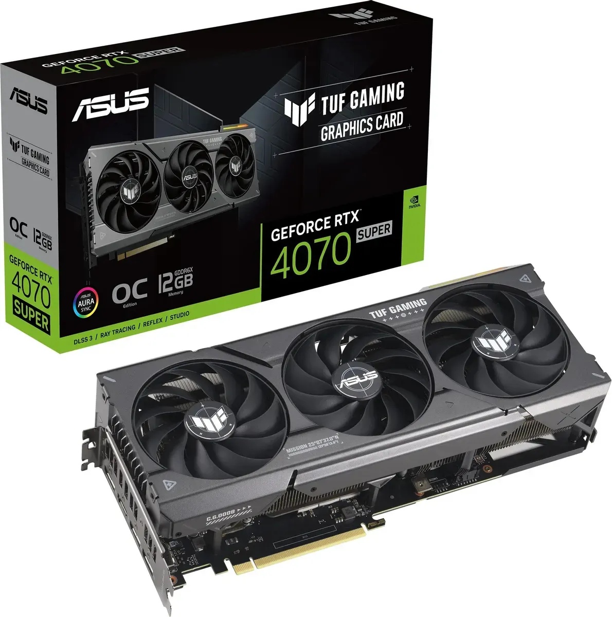 Видеокарта ASUS GeForce RTX 4070 Super 12288Mb, TUF Gaming OC 12G (TUF-RTX4070S-O12G-Gaming) 1xHDMI,