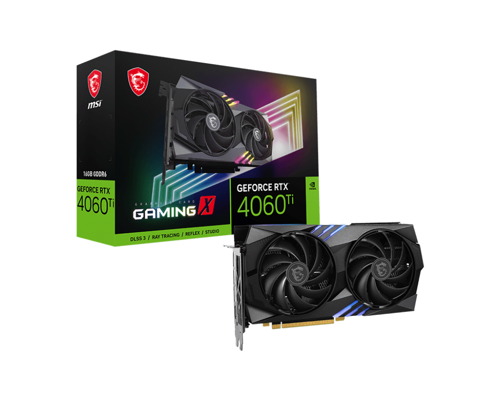 Видеокарта MSI PCI-E 4.0 RTX 4060 Ti GAMING 16G NVIDIA GeForce RTX 4060TI 16384Mb 128 GDDR6 2640/180