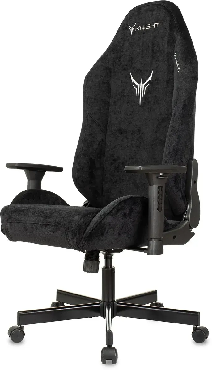Кресло игровое Knight N1 Fabric черный Light-20 с подголов. крестов. металл