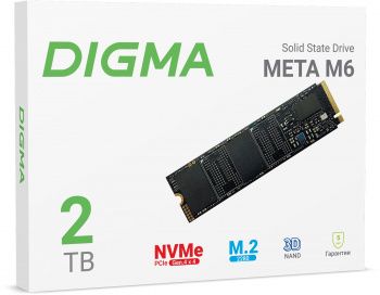 Накопитель SSD Digma PCI-E 4.0 x4 2Tb DGSM4002TM63T Meta M6 M.2 2280