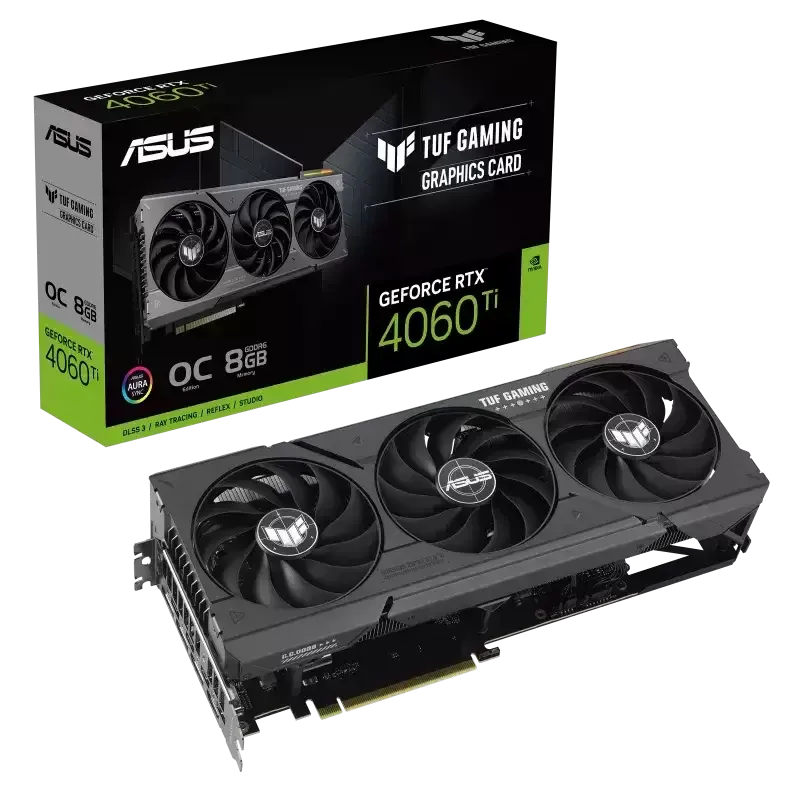 Видеокарта ASUS TUF-RTX4060TI-O8G-GAMING//RTX4060TI HDMI DP*3 8G D6 (90YV0J50-M0NA00)