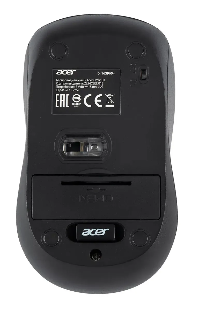 Мышь Acer OMR131 [ZL.MCEEE.01E] черный (1000dpi) беспроводная USB для ноутбука