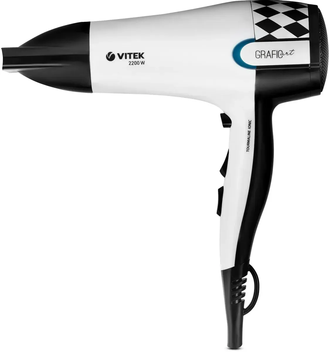 Фен VITEK VT-2299, белый/черный
