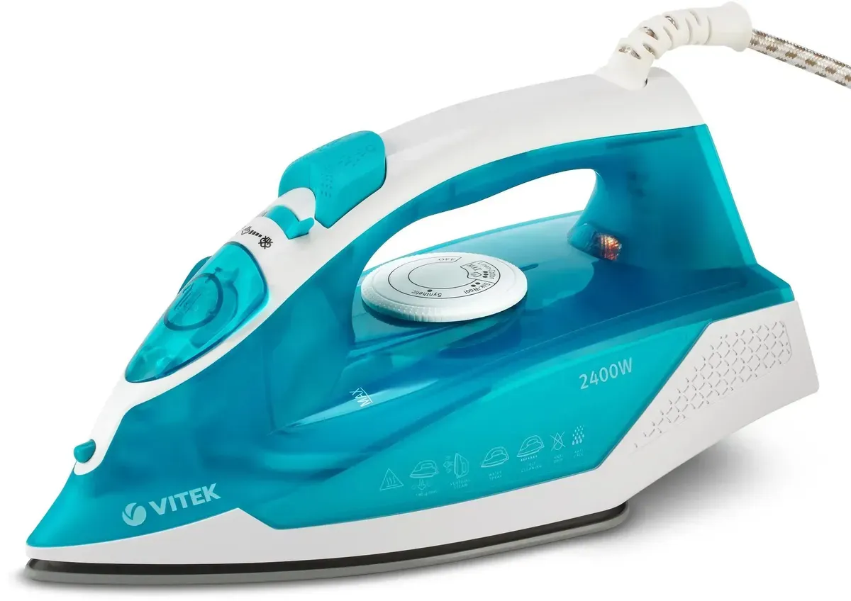 Утюг VITEK VT-8307 2400Вт, голубой/белый