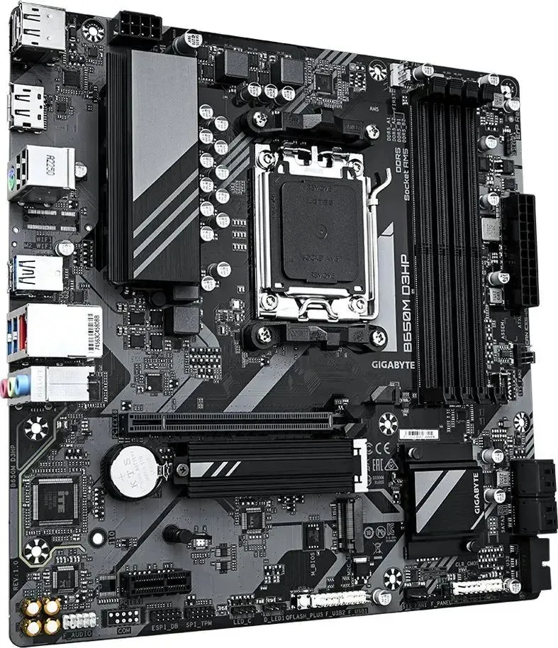 Материнская плата Gigabyte B650M D3HP AM5, B650, 4xDDR5,1xHDMI, 2хDP,mATX (B650MD3HP)