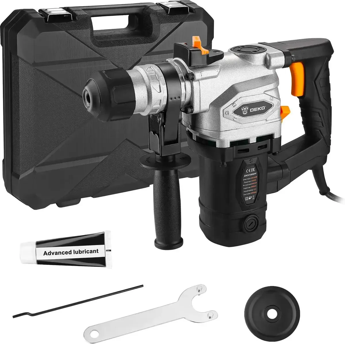Перфоратор Deko DKH1000W патрон:SDS-plus уд.:4.1Дж 1000Вт (кейс в комплекте)
