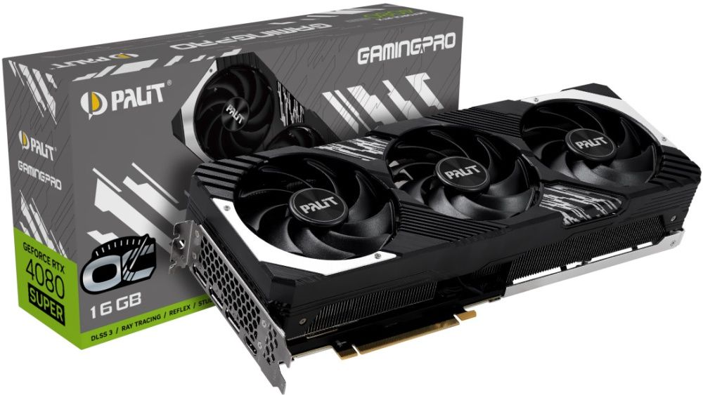 Видеокарта Palit PCI-E 4.0 RTX4080 SUPER GAMINGPRO OC NVIDIA GeForce RTX 4080 Super 16Gb 256bit GDDR6X 2295/23000 HDMIx1 DPx3 HDCP Ret