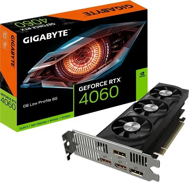 Видеокарта GIGABYTE GeForce RTX 4060 D6 Low Profile [GV-N4060D6-8GL]