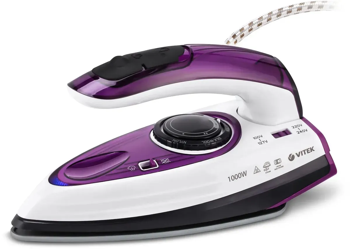 Дорожный утюг VITEK VT-8305 VT,  1000Вт,  фиолетовый/ белый